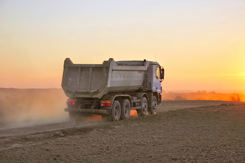 Truck on a dusty road